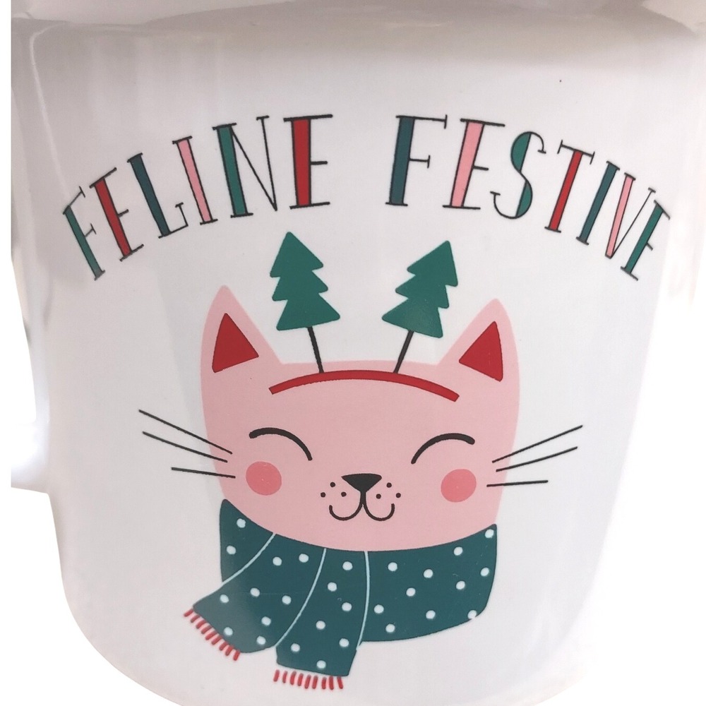 Holiday Home Feline Festive Cat Christmas‎ Coffee Mug Holiday Decor